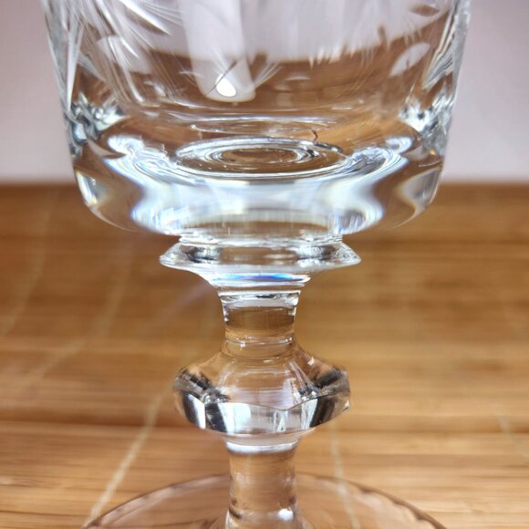 Pinwheel Wine Glass Cut Crystal Bohemian Highly Decoratively Cut Faceted Stem - Picture 4 of 6